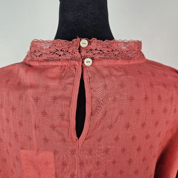 Universal Thread Women's Size 4X Rust Lace Boho Tunic Top Button Closure Casual - Picture 7 of 11